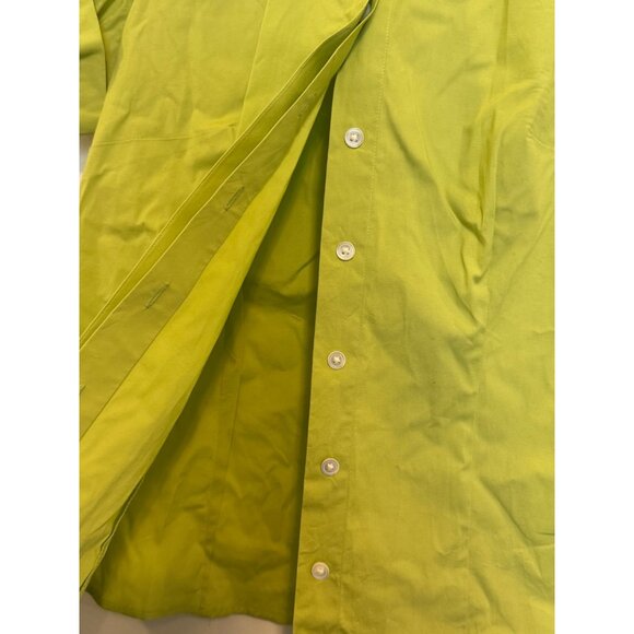 Ann Taylor Short Sleeve Button-Up Blouse Lime Green Size 4 - Picture 2 of 5